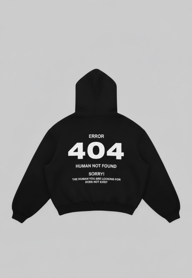 Error 404 Black Hoodie